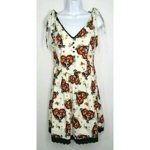 Hot Topic Exclusive Collection Book of Life V-Neck Sugar Skull Dress Size Med